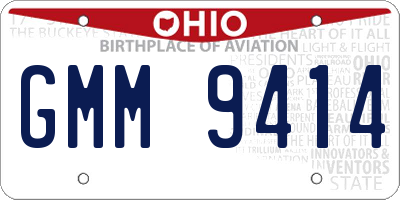 OH license plate GMM9414