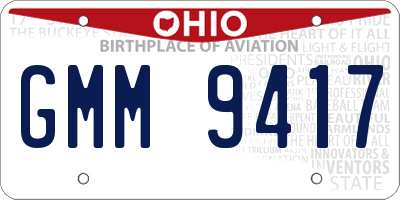 OH license plate GMM9417