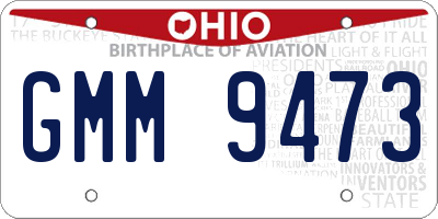 OH license plate GMM9473