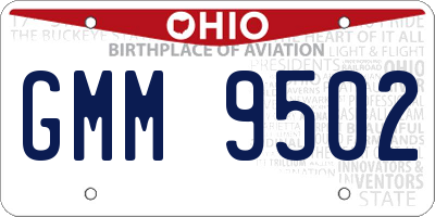 OH license plate GMM9502