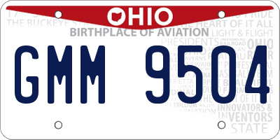 OH license plate GMM9504
