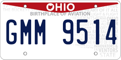 OH license plate GMM9514