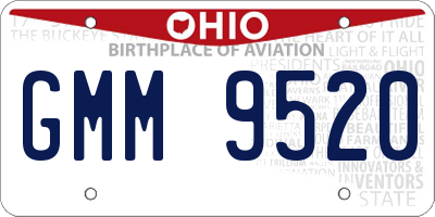 OH license plate GMM9520