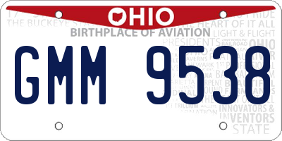 OH license plate GMM9538