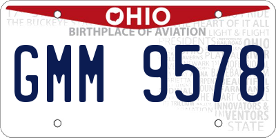 OH license plate GMM9578
