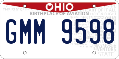 OH license plate GMM9598