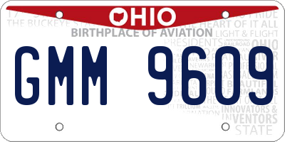 OH license plate GMM9609