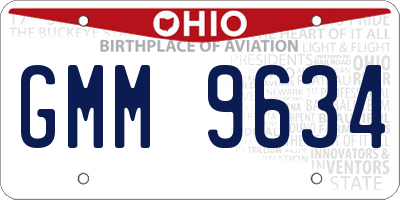 OH license plate GMM9634
