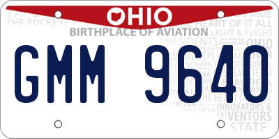 OH license plate GMM9640