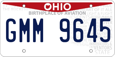 OH license plate GMM9645