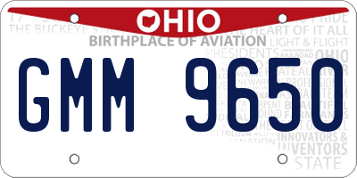 OH license plate GMM9650
