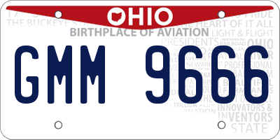 OH license plate GMM9666