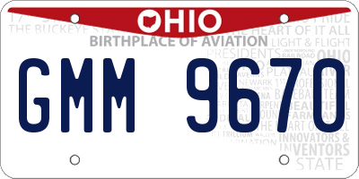 OH license plate GMM9670