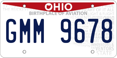 OH license plate GMM9678