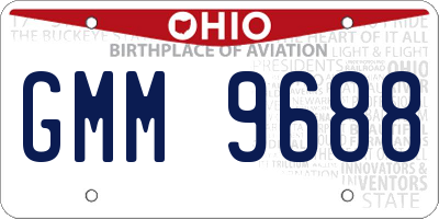 OH license plate GMM9688
