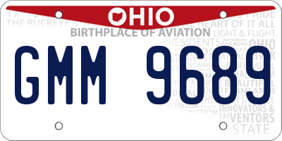 OH license plate GMM9689
