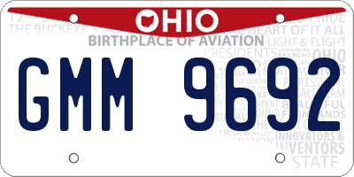 OH license plate GMM9692