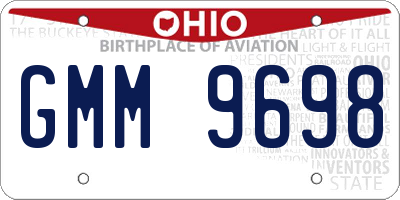 OH license plate GMM9698