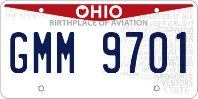 OH license plate GMM9701