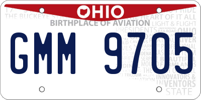 OH license plate GMM9705