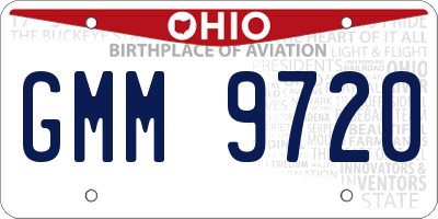 OH license plate GMM9720
