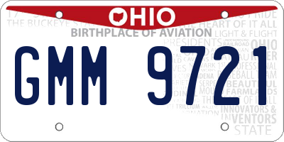 OH license plate GMM9721