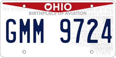 OH license plate GMM9724