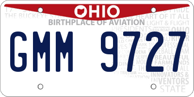 OH license plate GMM9727