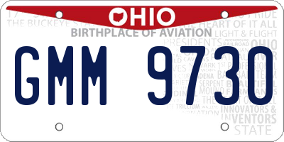 OH license plate GMM9730