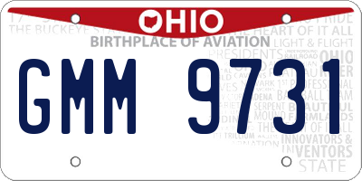 OH license plate GMM9731