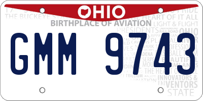 OH license plate GMM9743