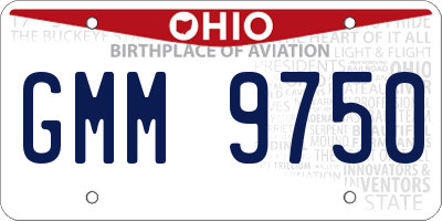 OH license plate GMM9750