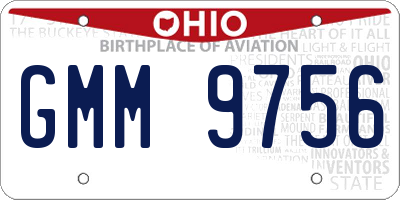 OH license plate GMM9756