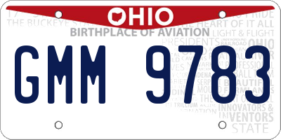 OH license plate GMM9783