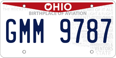 OH license plate GMM9787