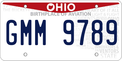 OH license plate GMM9789
