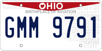OH license plate GMM9791