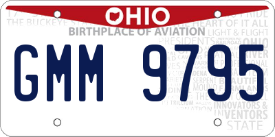 OH license plate GMM9795