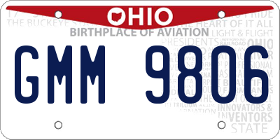 OH license plate GMM9806