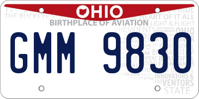 OH license plate GMM9830