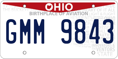 OH license plate GMM9843