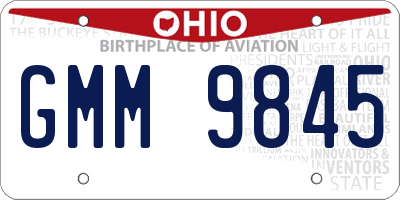 OH license plate GMM9845