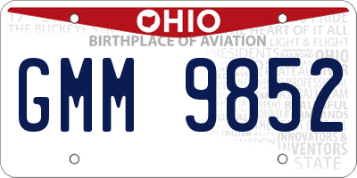 OH license plate GMM9852