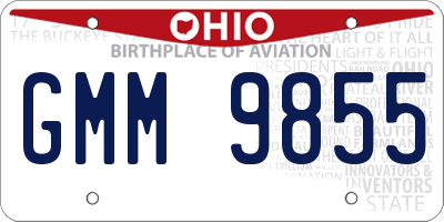 OH license plate GMM9855