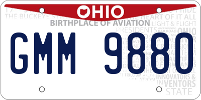 OH license plate GMM9880