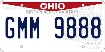 OH license plate GMM9888