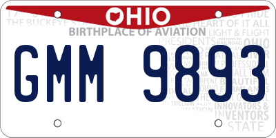 OH license plate GMM9893