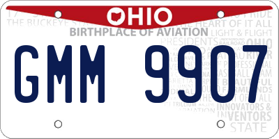 OH license plate GMM9907