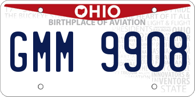OH license plate GMM9908