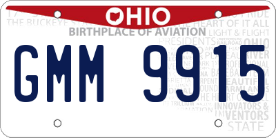 OH license plate GMM9915